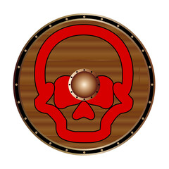 Wall Mural - Round Viking Skull Shield