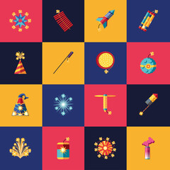 Sticker - fireworks entertainment icons