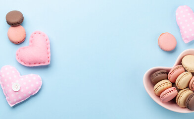 Wall Mural - Homemade macaroons and heart decor