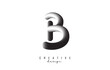 © ankreative - Letter B logo with grey gradient 3D effect. Creative vector illustration with twisted shape.