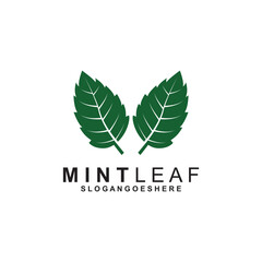 Wall Mural - Mint Leaf Logo Template Design Vector, Emblem, Design Concept, Creative Symbol, Icon