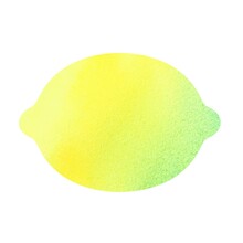 Watercolor Bright Yellow Green Lemon Isolated On A White Background. Element For Food Design