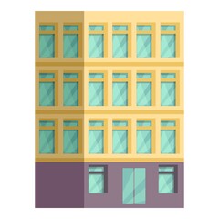 residential building icon cartoon vector. apartment house. city mulstistory