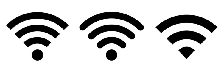 Poster - wifi icon set, wi-fi internet signs set, isolated vector illustration