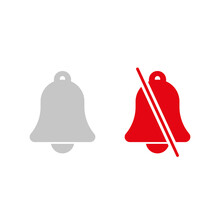 Sound On And Off, Bell Shape. Vector In Flat Design