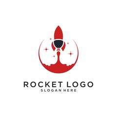 Rocket logo icon vector design template.