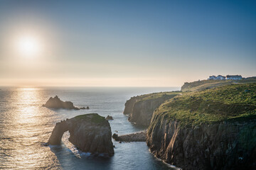 Sticker - Enys Dodman arch long near Land's End in Cornwall. United Kingdom