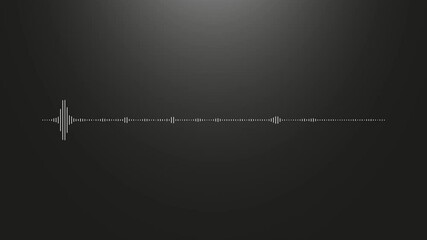 Poster - Animated white audio spectrum with bars on dark background. Animated equalizer. Sound animation. Visualization sound graphic element. 4k.