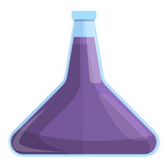 Poster - Lab flask icon cartoon vector. Research scientist. Medical chemistry