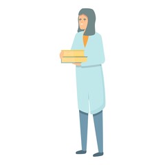 Poster - Lab research student icon cartoon vector. Laboratory scientist. Medical test