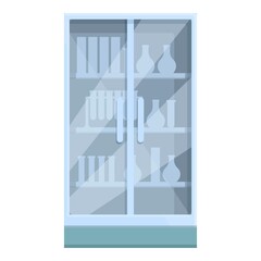 Poster - Lab wardrobe icon cartoon vector. Chemistry test. Medicine equipment
