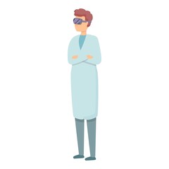 Poster - Lab scientist icon cartoon vector. Medical laboratory. Science test