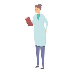 Poster - Research doctor icon cartoon vector. Chemical test. Medical science