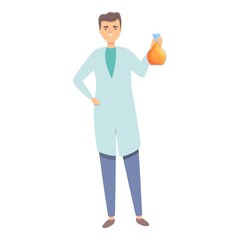 Poster - Chemist doctor icon cartoon vector. Research lab. Medical science