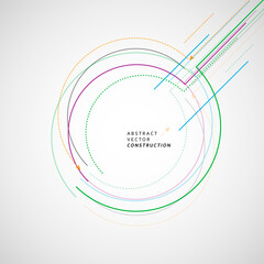 Poster - Technology texture template. Vector dynamic design, Illustration with lines and circles. Trendy connect abstract lines, great design for any purposes. Simple vector digital background