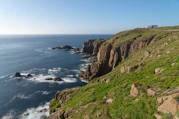 Canvas Print - Land's End landmark of Cornwall. United Kingdom