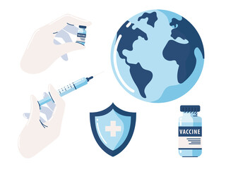 Wall Mural - icons world vaccine