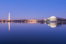 Jefferson Memorial And Washington Monument At Night - Washington D.C. United States Of America
