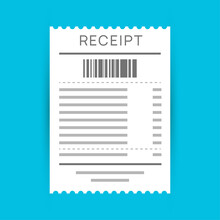 Receipt Line Icon Vector Note Bill. Purchase Total Vector Payment Receipt