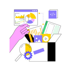 Fototapete - packaged software abstract concept vector illustration. multiple applications, video and audio editi