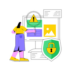 Poster - media content control abstract concept vector illustration. content monitoring, media control, terms