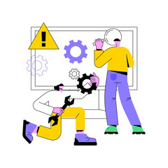 Poster - computer troubleshooting abstract concept vector illustration. basic fixing problems guide, operatin