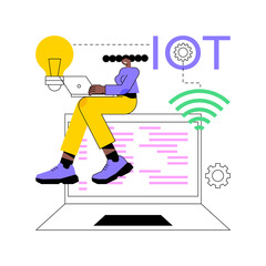 Poster - iot development abstract concept vector illustration. internet of things, iot developer, programming