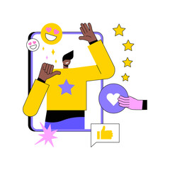 Poster - Impression management abstract concept vector illustration. Personal brand strategy, social relationships development, social interaction and influence, self-presentation abstract metaphor.