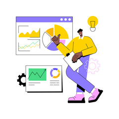 Poster - Business intelligence abstract concept vector illustration. BI systems, performance tools and software solutions, data analysis, business information presentation, decision making abstract metaphor.