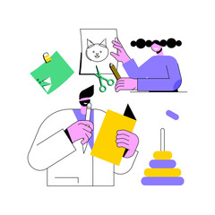 Poster - Developmental Screening abstract concept vector illustration. Child development assessment, developmental monitoring, screening practice, kids behavioral evaluation, primary abstract metaphor.