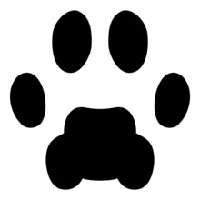 Dog Footprint Flat Icon Isolated On White Background