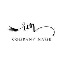 Initial RM Logo Handwriting Beauty Salon Fashion Modern Luxury Letter
