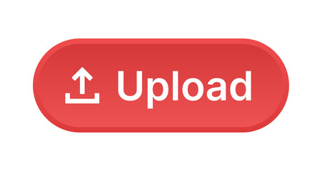 Poster - Red upload button icon vector illustration.