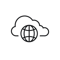 Canvas Print - Cloud computing icon  internet data storage sign. vector illustration