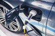 Leinwandbild Motiv charging EV car electric vehicle clean energy for driving future