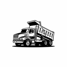 Dump Truck. Trucking Premium Logo Vector . Monochrome