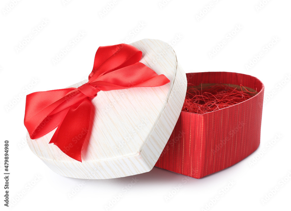Gift box for Valentine's Day on white background
