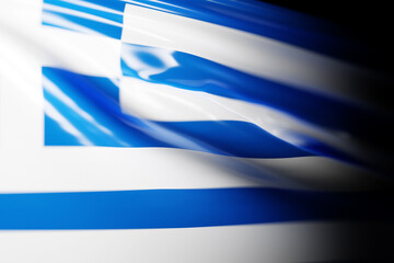 Wall Mural - 3D illustration of the national waving flag of Greece. Country symbol.