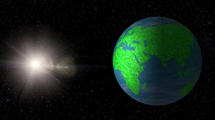 Wall Mural - the planet earth is spinning in space. elements of this image furnished by nasa