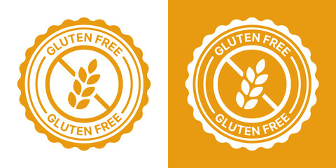 Gluten free seal icon. Vector illustration. No gluten sign symbol.