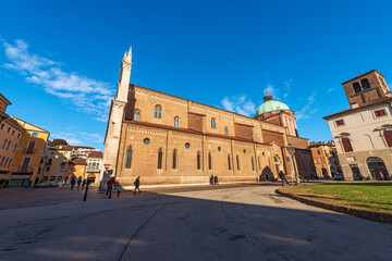 Wall Mural - Vicenza. Side view of the Cathedral of Santa Maria Annunciata in Gothic Renaissance style, VIII century, architect Andrea Palladio, UNESCO world heritage site, Veneto, Italy, Europe.