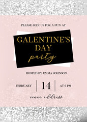 Wall Mural - Galentine's day party vector invitation