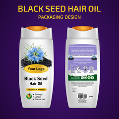 Black Seed Hair Oil Packaging Label Design