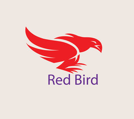 Canvas Print - Red Bird Logo, art vector design