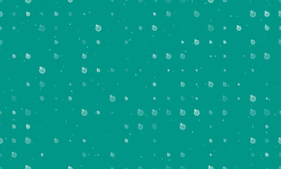 Poster - Seamless background pattern of evenly spaced white goal symbols of different sizes and opacity. Vector illustration on teal background with stars