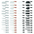© Usman Tahir Isolated - set of realistic kitchen knives isolated on white, Vector illustration, chef knives, Cutlery icon set