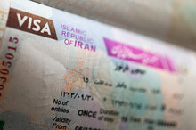 Iranian Visa In The Passport.