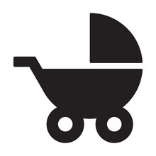 Baby Stroller Icon Vector For Graphic Design, Logo, Web Site, Social Media, Mobile App, Ui Illustration