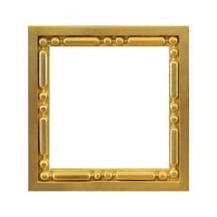 Golden frame for paintings, mirrors or photo isolated on white background