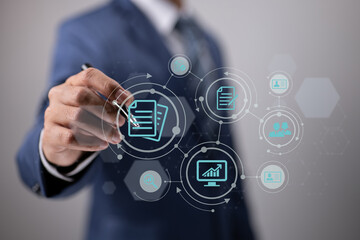 Leinwandbilder - Business Internet Technology Concept for Document Management Data System.